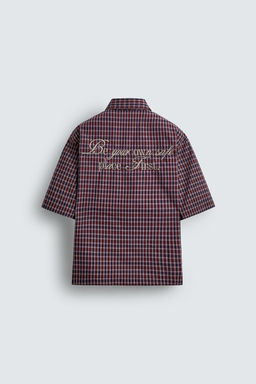 EMBROIDERED CHECK SHIRT - Zara фото 8