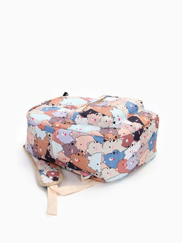 Набор: рюкзак школьный и пенал, с карманами, с принтом, размер 29?12?41 см, розовый/разноцветный