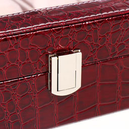 Шкатулка кожзам под часы 10 отделений Бордо 8х26х20 см - Simaland фото 4