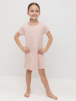 К 1156/дымчатая роза,зайчата сорочка ночная для дев