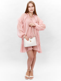 LACCOMA сумка AC573-бежевый эко кожа хлопок  фото 4