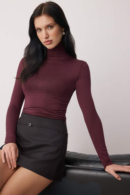 Murdum Transparan Dik Yaka Esnek Normal Boy Orme Bluz TWOAW26BZ00266