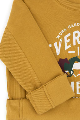 Erkek _ocuk Hardal Bisiklet Yaka Sweatshirt - U.s. polo assn фото 3