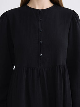 Bisiklet Yaka B?zg?l? M?slin Elbise