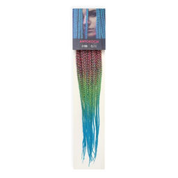 SIM-BRAIDS Афрокосы, 60 см, 18 прядей (CE), цвет зелёный/розовый/голубой(#FR-24) - Queen fair фото 3