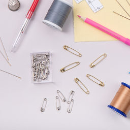 Булавки английские Gamma PAG-19 под золото сталь в блистере 25 шт 19 мм