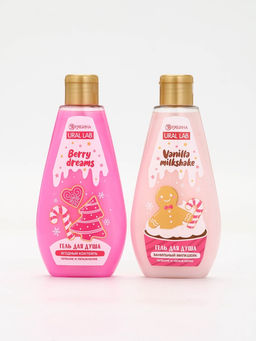 Гель для душа «С Новым годом», vanilla milkshake, набор 2 шт. × 200 мл, URAL LAB