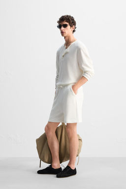 STITCHED JOGGER BERMUDA SHORTS - Zara фото 4