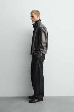 RELAXED FIT LEATHER JACKET - Zara фото 4