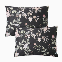 Комплект наволочек Этель Black flowers, 50х70 см - 2 шт., мако-сатин 114г/м2  фото 6
