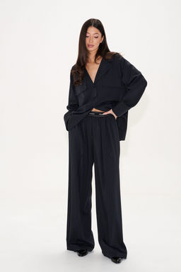 Блузка Annete А2103 из хлопка темно-синяя  фото 5