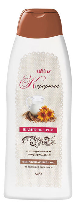 Белита Шампунь-крем "Кефирный" для всех типов волос, с натуральным кондиционером 500мл