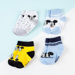 Носки детские Mickey, Микки Маус, 4 пары, 10-12 см
