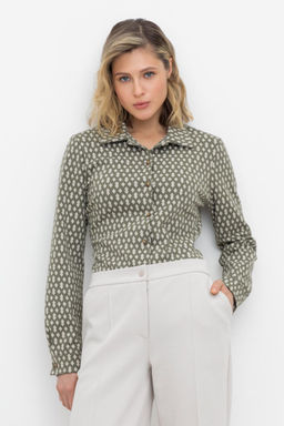 ЕВТ 3245/оливковый серый,ромбики рубашка жен