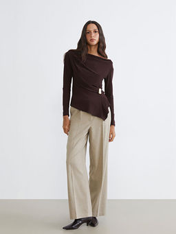 Kay?k Yaka B?zg?l? Bluz