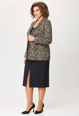 Костюм БелЭльСтиль 866/597 золото дизайн+черный однотон фото 3