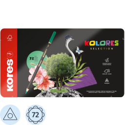 Карандаши цветные Kores Kolores 3-гран 3мм 72 цв/наб в металл.коробке 93372