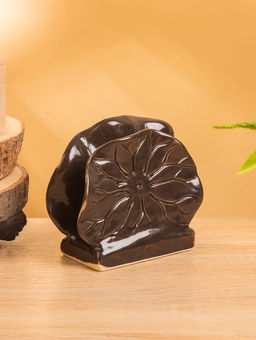 Салфетница «Цветок», 12×5×10 см, керамика, коричневая