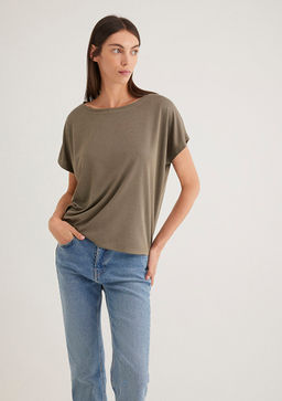 Lux Touch TENCEL TM Yesil Basic Tisort - Mavi фото 2
