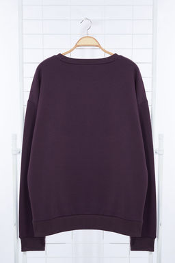 Mor Oversize/Genis Kesim Nak?sl? Ici Polar/S?cak Tutan Sweatshirt TMNAW25SW00025 - Trendyolmilla фото 7