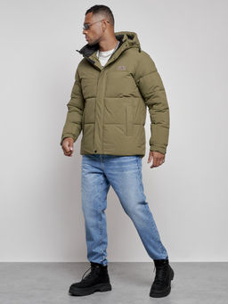 Куртка молодежная мужская зимняя с капюшоном цвета хаки 8356Kh - Wonderrman фото 3