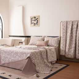 Комплект постельного белья на резинке Сатин Aurora Veil с Покрывалом AVR007 180*200*25;160*200*25;140*200*25 Евро