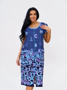 Халат женский, цвет синий