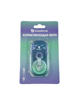 Корректирующая лента-роллер Schoolformat ГРАДИЕНТ-КОТЕНОК 5 мм х 6 м, прямой ход ленты, цв...