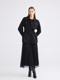 Beli Lastikli Pileli Etek