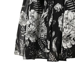 Платье женское короткое MIST plus-size, чёрное, размер 52, принт цветочный
