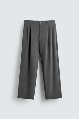 PANTAL?N WIDE FIT PLIEGUES / Gris - Zara фото 6