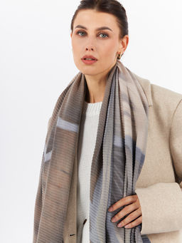 Большой, мягкий, теплый однотонный двусторонний палантин - Tantino фото 3