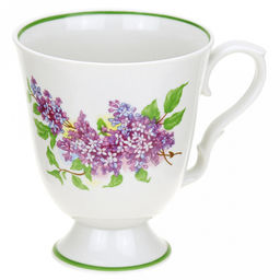 Бокал фарфоровый "Сирень" 600мл, д11см, h13см, форма "Классическая" (Россия)