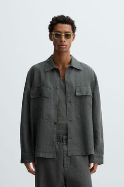 RELAXED FIT 100% HEMP OVERSHIRT - Zara фото 2