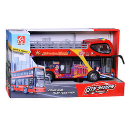 Машина "Автобус туристический" (свет, звук) цвет красный,в коробке