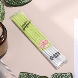 Свечи для торта, 6 штук «Исполнение желаний», 15 см, салатовый