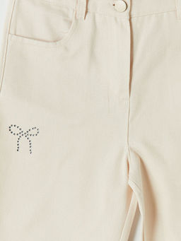 K?z ?ocuk Ta? ??lemeli Gabardin Pantolon