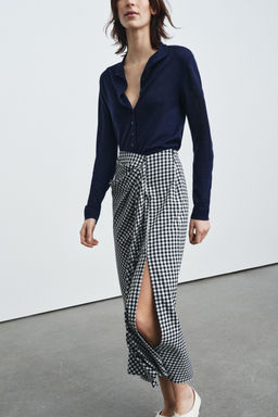 DRAPED GINGHAM SKIRT - Zara фото 4