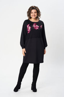 Платье Gizart 5356/1-Р Черный+маки