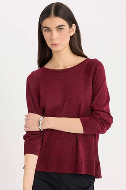 Regular Fit Bisiklet Yaka Simli Basic Duz Triko Kazak - Defacto фото 2