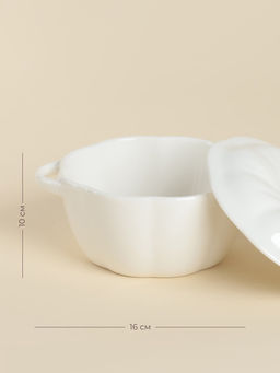 Горшочек для запекания SL Home «Осенний бриз», 425 мл, 16×10 см, керамика, белый