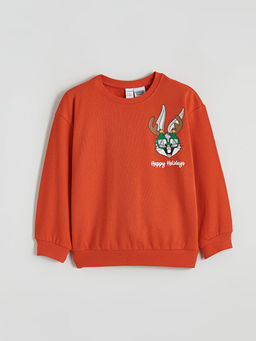Bugs Bunny Bask?l? Erkek ?ocuk Kal?n Sweatshirt