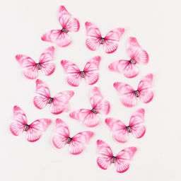 Декор для творчества «Бабочка», двухслойный, набор 12 шт., размер 1 шт. — 5×4 см, цвет розовый