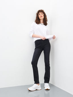 Утепленные Женские Джинсы Прямые на Флисе