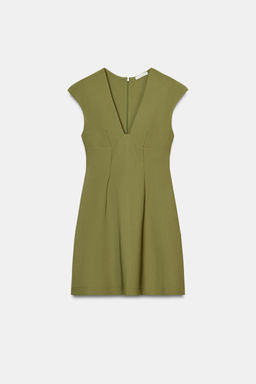VESTIDO ESCOTE PICO CREPE / Pistacho - Zara фото 6