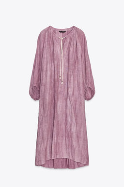 ZW COLLECTION LINEN TIE-DYE TUNIC DRESS - Zara фото 14
