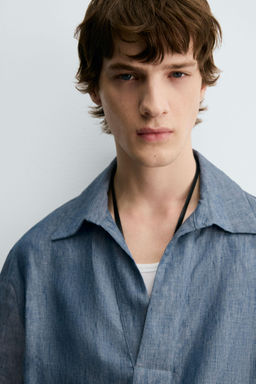 100% LINEN POLO SHIRT - Zara фото 5