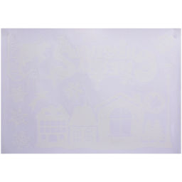 Цена за 2 шт. Наклейка на стекло "Зимняя упряжка" 50*35 см (диаметр рулона 4 см)