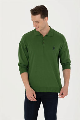 U. S. Polo Assn Мужской зеленый базовый свитер - U.s. polo assn фото 10