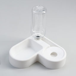 Миска двойная с автопоилкой (съёмная бутылка) 28 х 23 х 20,5 см, белая - Пижон фото 2